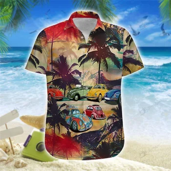 2021 Vară Calitate Harajuku Beach New Sosire Bărbați Scurt-Casual cu Maneci Anime Camasa Bluza Vrac Surfing în Hawaii-shirt