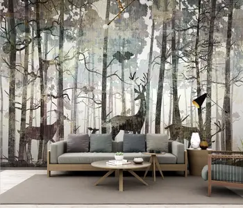 beibehang Personalizate Retro Nordică Pădure Elan Murală Tapet pentru pereți picturi Murale 3D Foto imagini de Fundal pentru Camera de zi Canapea Decor Acasă