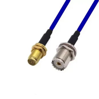 Blue Soft RG142 Dublu Ecranat, conector RP-SMA Female să UHF Feminin Piuliță Peretele Conector RF Cablu Coaxial 50ohm