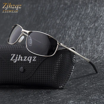 ZJHZQZ de Lux HD Polarizat ochelari de Soare pentru Barbati Cadru Metalic Argintiu de Conducere Pilot Ochelari Ochelari de sex Masculin Nuante de Negru Gafas De Sol