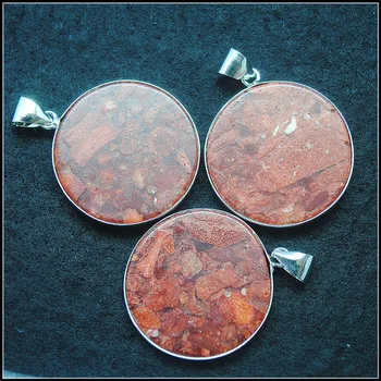 1 BUC burete coral pandantive coral roșu forma rotunda dimensiune 30mm moda bijuterii pandantive top de vânzare piese de metal concluziile