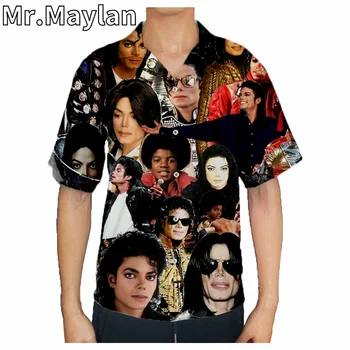 Michael Jackson 3D Plajă Hawaiiană 2022 Vara Rock Tricou Maneca Scurta Tricou Streetwear Supradimensionate Camisa Sociale Combinezon Homme-165