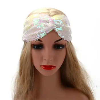 2019 Moda Doamnelor Sequin Înnodate Largă Susținere Hairband Folie De Cap Banda De Păr Hoop Nod Accesorii De Par