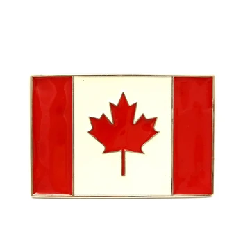 Roșu, Frunze de Arțar Canadian Drapelul Național Dreptunghi de Metal Cataramă pentru Casual Barbati Curele Talie Cowboy Vest DIY Accesorii