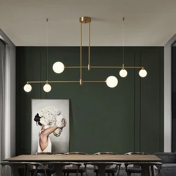 Noi de Cupru Design LED Candelabru Pentru Living Dining Bucatarie Dormitor Plafon Lampă de Pandantiv Modern Aur Nordic G9 Perdeaua de Lumină