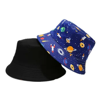 LDSLYJR Bumbac Starry Sky Print Găleată Pălărie Pescar Pălăria în aer liber, de Călătorie Pălărie de Soare Capac Pălării pentru Bărbați și Femei 346