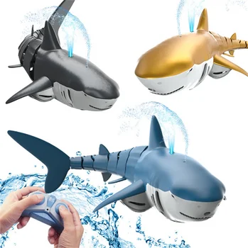 Rc Jucărie Rechin Simulare Submarin de Jucărie Balene de Control de la Distanță Animalele rezistent la apa de Baie la Piscină Jucarii Electrice pentru Copii Băieți Cadou