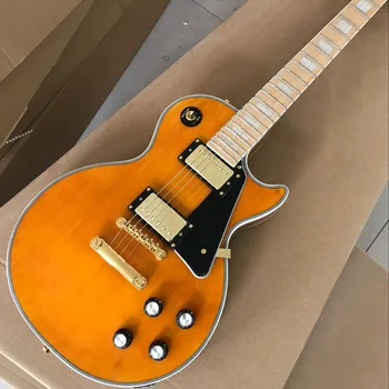 Personalizate de culoare portocalie chitara electrica,hardware-ul de Aur corp mahon personalizate guitarra,grif maple gitaar