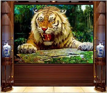 WDBH 3d foto tapet personalizat murală pădure de Munte tigru pictură în ulei living home decor 3d picturi murale tapet