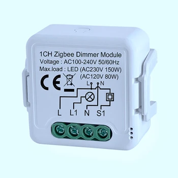 Tuya Zigbee Inteligent Dimmer Switch Module Neutre, Cu Telecomanda Wireless Compatibil Alexa Acasă