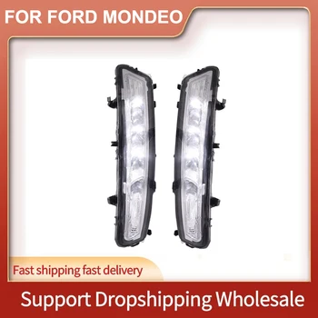 1Pair Pentru Ford Mondeo Fusion 2011 2012 2013 LED DRL Lumini de Zi cu LED-uri Lumina de zi lumina de Ceață cu galben