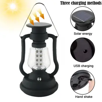 16LED în aer liber de Iluminat Lampa de Mână Manie Solare USB Reîncărcabilă rezistent la apa Solar de Camping Lampa de Lumina Pentru situații de Urgență T4I5