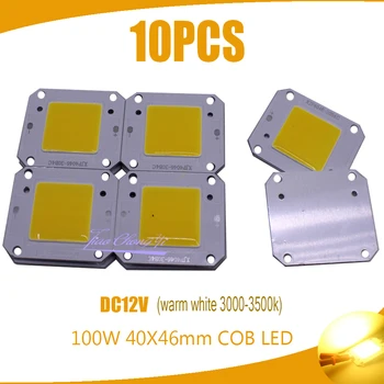 100W 40x46mm COB Chip de LED-uri alb cald 3000-3500k 100LM/W LED DC12V 7A Chip Sursă de Lumină de Inundații transport Gratuit 10BUC
