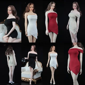 VORTOYS V1011 1/6 Sexy Femeie Off-Umăr Rochie Tub Strans Neregulate Rochie Mini Costum de 12 țoli Colectie de Figurine de Acțiune DIY