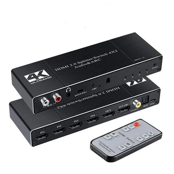 HDMI 4 la 2 distribuitor / întrerupător cu audio separare arc 4khdmi comutator splitter