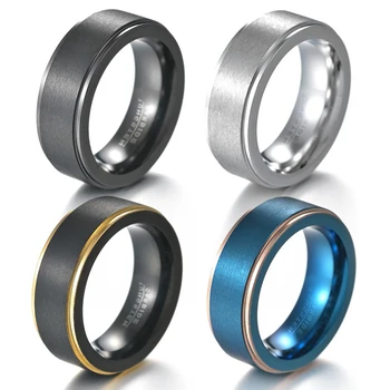 2020 Moda Simplu Bărbați Periat Nisip Suprafața Reală de Oțel de Tungsten Inel de Logodna de Nunta Aniversare de Bijuterii Cadou Rafinat