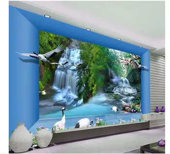 3d tapet personalizat Frumos râu de munte 3D spațiu de living cu TV fondul foto tapet 3d