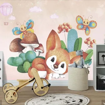 Modern Squirrel Animale Balon cu Aer Cald Dormitor Copii Tapet pictură Murală Rola de Hârtie Imprimate imagini de Fundal Fotografie 3d picturi Murale