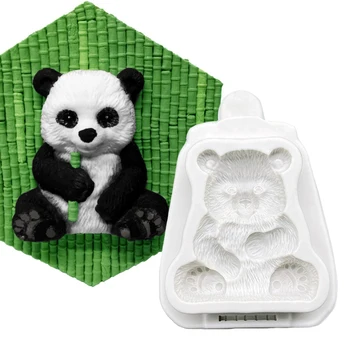 Panda Bambus Mucegai Silicon Sugarcraft Ciocolata Cupcake Bicarbonat De Mucegai Tort Fondant Instrumente De Decorare