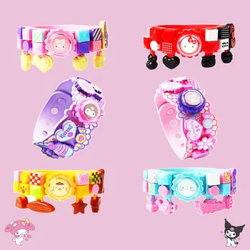 Sanrioed Diy asambla Bratara Melodie Kuromi Hello Kitty Anime Kawaii Parte Decor Dezvoltarea Intelectuală a Copiilor Jucării