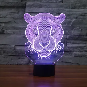 Cap de leu Modelul 3D LED Holograma Iluzii 7 Culori Schimbare de Decor Lampa cel Mai bine Lumina de Noapte Cadouri pentru Casa Deco 3220