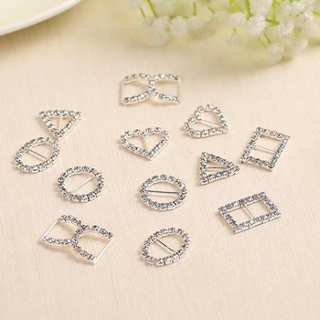 50 De Bucăți De Argint Stras Catarama Glisante Cristal Catarama Panglică Diamante Diy Accesoriile Decorative Pentru Invitatie De Nunta