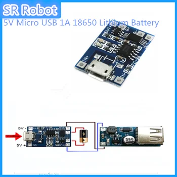 5pcs 5V Micro USB 1A 18650 Litiu de Încărcare a Bateriei de Bord Cu Protecție Încărcător Modul pentru Arduino Kit Diy