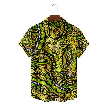 Moda Cămașă Hawaiană Pentru Barbati Vara Plaja Vintage Haine Etnice, Tribale Element Camisa Masculina Ropa Hombre Blusas Bluze