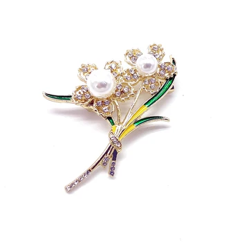 Noi High-end de Îmbrăcăminte Accesorii Pearl Stil Floral Elegant Atemporal de Potrivire Haine Brosa Ace pentru Rucsaci de Bijuterii