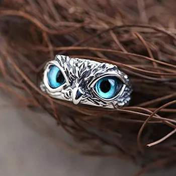Farmecul de Epocă Drăguț Bărbați și Femei Design Simplu Owl Inel de Argint de Culoare de Logodna Inele de Nunta Ziua Îndrăgostiților Cadouri Bijuterii