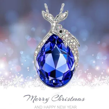 Albastru de Cristal Colier Pandantiv Romantic Bijuterii Delicate pentru Mama Femei la Modă Ornamente en-Gros