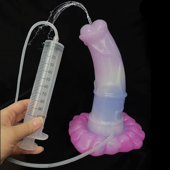 Nod Imens Penis De Cal Câine Lup Penis Artificial Pizde Sexy Jucărie Pentru Bărbați De Origine Animală Fals Penisul Ejaculare Masturbator Spray Cu Apa De Jucărie Pentru Adulți