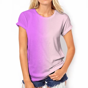 Noi Doamnelor Haine de Vara T-shirt Gradient 3d T-shirt Femei Maneci Scurte Topuri O-Gât Pulover de Moda Designer de Îmbrăcăminte