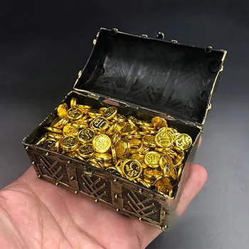 1/6 Scară Plastic Mini Simulare Monede de Aur Treasure Box Modelul De 12