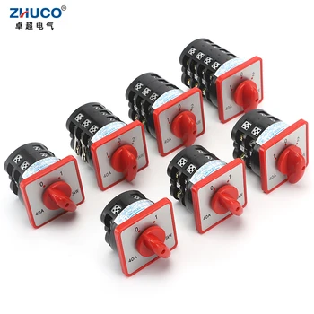 ZHUCO HZ5D-40/7.5 L01 40A 7,5 KW 2 Poziția 1 Faza Rotativ Combinație Comutator Buton de Selecție Dublu Poli Cam Comutator