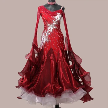 2021 import Materiale de Știri sală de bal rochie standard hainele pentru sala de dans concurs de dans rochii-MD568-12