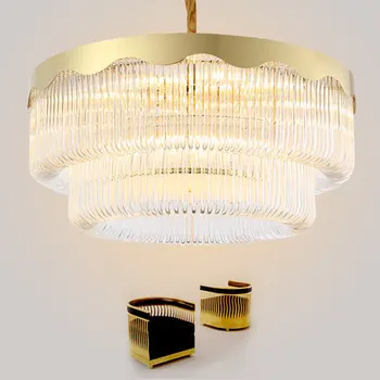 Post Modern Candelabru de Cristal cu LED Aur, Candelabre de Cristal corp de Iluminat Rotund Hotel de Lux, Sala de Mese, Living Lămpi