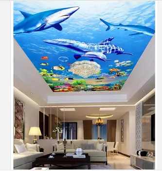 Personalizate 3d wallpaper 3d tapet tavan marin delfin, rechin plafon fresce frumusețea perete decor cameră