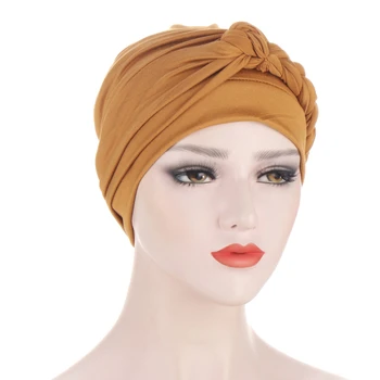 Noua Moda 2022 Panglica Parte Turban Pălărie De Culoare Solidă Pentru Femei De Iarnă Văl Capota Interioara Hijabs Capac Musulmane Hijab Femme Înfășurați Capul
