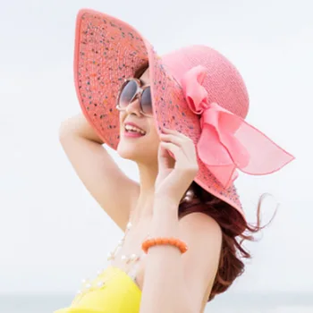MAERSHEI 2021 Vara Femei pe plaja pălării Capace Pliabile Sifon Floppy Soare, Pălării de Panama Casual Doamnelor sombrero bowknot palarie Doamnelor