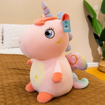 Kawaii Gigant Stele Rainbow Unicorn De Pluș Jucărie Moale De Pluș Unicorn Ca Animal De Jucărie Cal Jucarii Pentru Copii Fete De Perna Cadouri