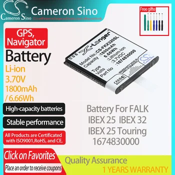 CameronSino Baterie pentru FALK IBEX 25 IBEX 32 IBEX 25 Touring dedicat FALK 1674830000 GPS, Navigator baterie 1800mAh 3.70 V Li-ion