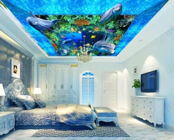 Foto personalizat de Hârtie de Perete 3D tridimensional lume subacvatică Tavan Tapet 3D Camera de zi Dormitor KTV Tavan Tapet