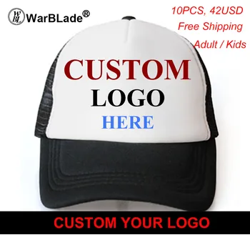 WarBLade Personalizate Trucker Hat Plat Bill Parasolar Gratuit Logo Bărbați Femei Vara Snapback Capace Echipa de Sport Numele Grupului Imagine de Imprimare 10BUC