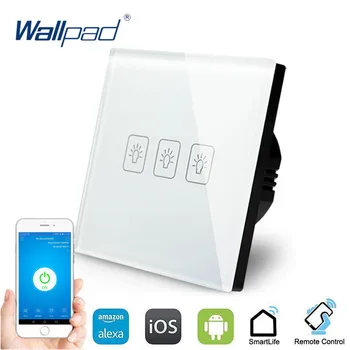 3 Banda 1 Modul WIFI de Control Touch Comutator Wallpad UE Comutator de Perete Cristal Panou de Sticlă Smart Home Alexa de start Google Android IOS