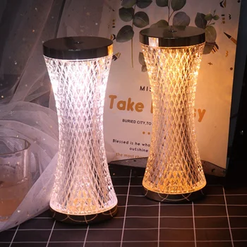 Diamant LED Lampa de Birou USB Reîncărcabilă Touch Senzor de Lumină Bar Restaurant Lămpi de Masă Romantică Veioza Lampa de pe Noptiera