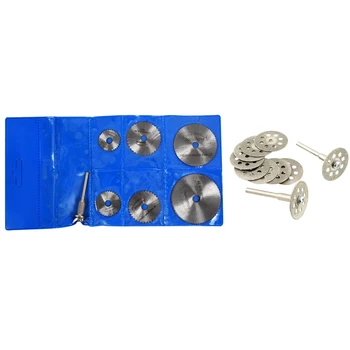 10 Buc Mini-22Mm Diamond Disc de Tăiere Ferăstrău Moara Foaie & 7 Buc Circulare HSS Lemn de Tăiere Ferăstrău Discuri Mandrină Mini Drill