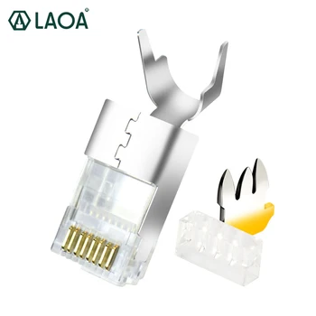 LAOA CAT7 FTP RJ45 Cristal Conector de Cablu de Cupru Shell placat cu Aur Ecranat Cablu de Rețea Cap