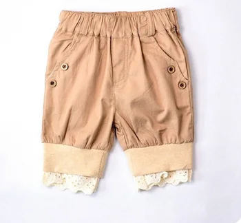 Kaki Baieti Pantaloni Pentru Fete Pantaloni Scurți Dantelă De Moda Pantaloni Scurți De Vară Copilul Fete Pentru Copii Haine Harem Pantaloni Copii Pantaloni De Bumbac Pantalon