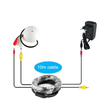 CCTV Microfon Camera de Securitate Audio Microfon Gamă Largă de Microfon + 10m DC/Cab AV +Adaptor de Alimentare Pentru Camere CCTV DVR Sistem